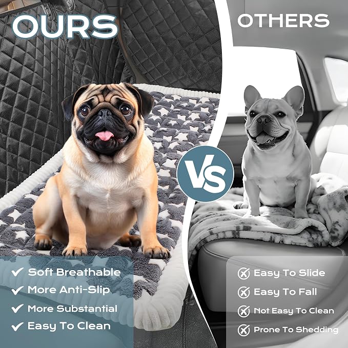 Backseat Dog Bed Mat for Car, Dog Blanket for Car (53" x 24") | Pet Car Blanket Soft and Comfortable, Upgraded Bottom Non-Slip, Washable Travel Pet Mat for Cars Trucks and SUVs - Image 2