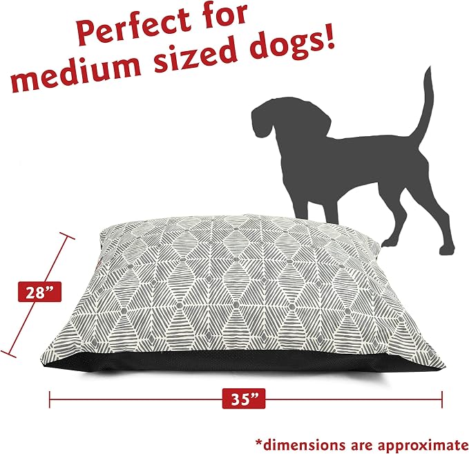 Majestic Pet Rectangle Medium Dog Bed Washable – Non Slip Comfy Pet Bed – Dog Crate Bed Super Value Pillow Dog Bed – Dog Kennel Bed for Sleeping - Dog Bed Medium Breed 35 x 28 Inch – Charlie Gray - Image 2