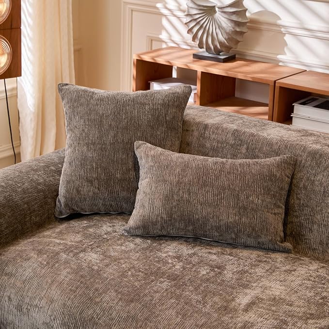 1-Piece Dark Grey Sofa Cover Heavy Thick Chenille Couch Covers | X-Large Non Slip Washable Slipcover for Sectional Sofa, Pet Friendly Furniture Protector for Pet Dogs Cats Scratch, 71"x134" - Image 7