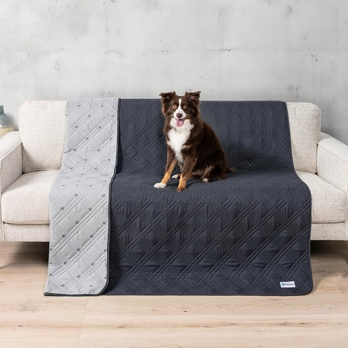 PetAmi Waterproof Couch Cover for Dogs, Non-Slip Leakproof Sofa Furniture Protector for Pet Cat, Machine Washable Bed Blanket for Car Seat, 52x82 Gray by PetAmi