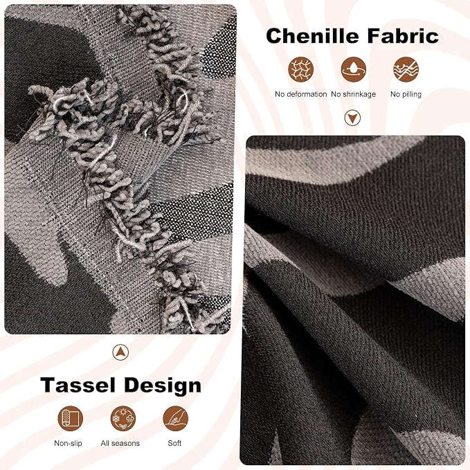 ROOMLIFE Leopard Couch Cover Boho Sofa Covers for 3 Cushion Couch Washable | Furniture Protector Sofa Couch Cover for Dogs, Soft Breathable Sofa Slipcover, Couch Throw Blankets with Tassels 71''X134'' - Image 3