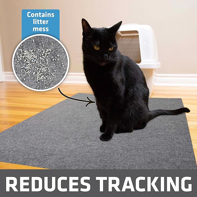 Drymate Cat Litter Box Mat, Litter Trapping Mat, Light Grey, 29x36 XL | Waterproof, Urine-Proof, Absorbent, Machine Washable, Soft on Paws, Contains Mess, Protects Floors, Kitten Supplies, USA Made - Image 2