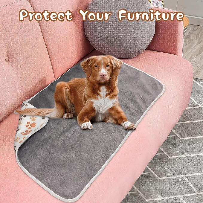YUEPET 2 Pack Waterproof Dog Blanket, Washable Puppy Blanket for Small Dogs | Waterproof Inner Layer, Bed Couch Sofa Protector, Soft Fleece Flannel, 23x16", Machine Washable, White Coffee - Image 8