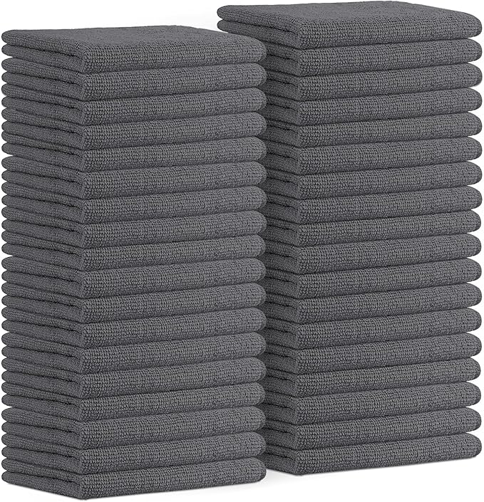 Avalon Towels Microfiber Cleaning Cloths (Value Pack of 36) - Size 16 x 16 Inches, Highly Absorbent Cleaning Rags, Lint Free, Reusable and Washable, Microfiber Towels for Cars by AvalonTowels