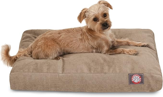 Majestic Pet Villa Rectangle Dog Bed Washable – Non Slip Comfy Pet Bed – Crate Bed with Removable Washable Cover – Kennel Bed for Sleeping, Polyester Fiber, Small, Pearl by MajesticPet