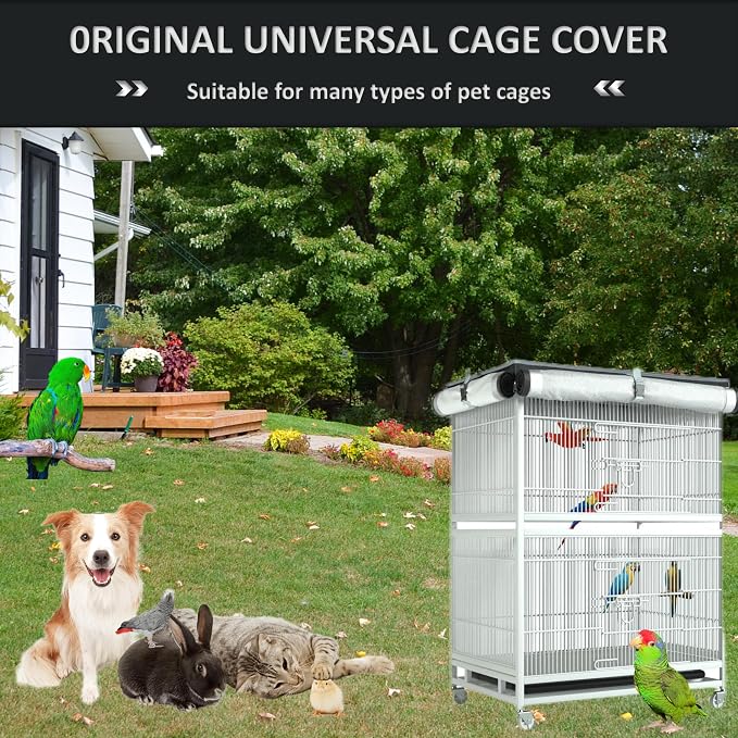 Large Bird Cage Cover - 600D Cage Covers for Night, Good Night Bird Cage Cover for Large Birdcage,Indoors or Outdoors (M) - Image 7