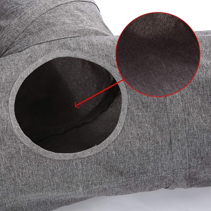 Ownpets Cat Tunnel, 3 Way Collapsible Kitty Tunnel 47 inch Long Cat Tube with Plush Ball & Feather Toy, Cat Play Tunnel for Indoor Cat, Kitten, Rabbit - Image 6