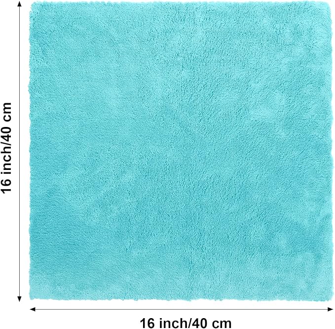 Shimeyao 30 Pcs 16 x 16 Inch Edgeless Microfiber Plush Towels for Cars Detailing Drying Wash Polishing Absorbent Cleaning Cloths, 500 GSM (Teal Blue) - Image 2