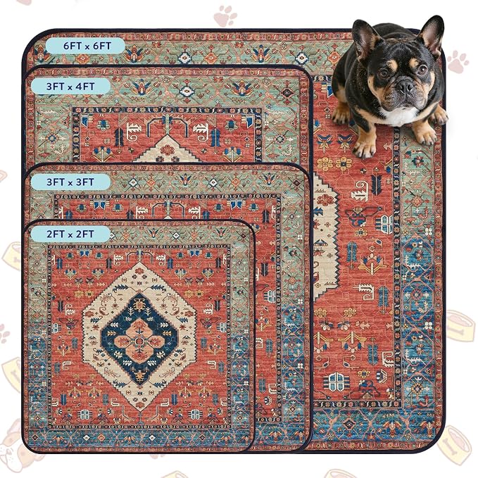 Lahome Extra-Large Washable Dog Pee Pads (72"x72") - Super Absorbent & Waterproof - Leakproof Reusable Mat for Playpens, Beds & Whelping, Convenient Cleanup,Red - Image 9