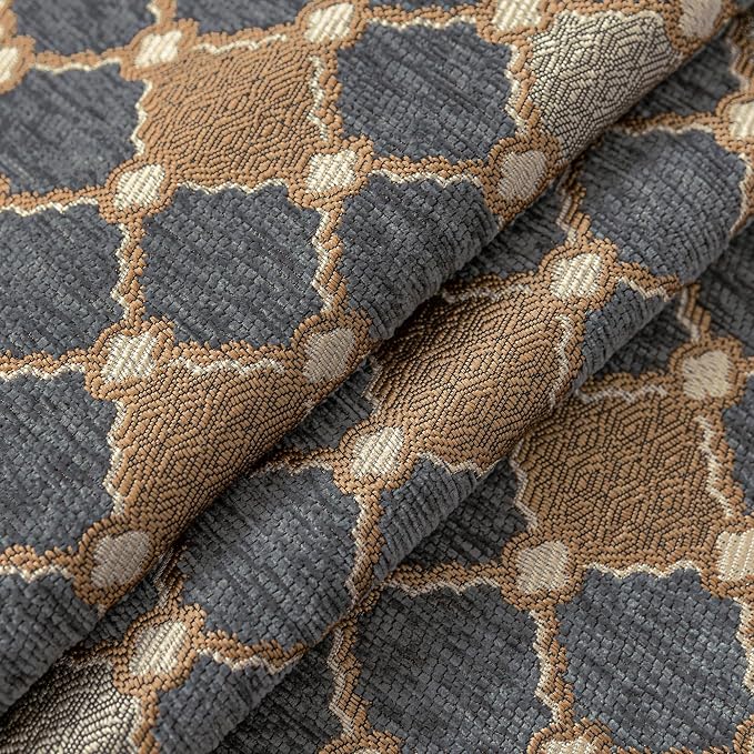 Loom and Mill Chenille Sofa Arm Covers 2 PCS, Blue-Grey+Khaki+Beige,20x24in | Elegant Checkered Jacquard Couch Armrest Cover with Tassels, Non-Slip Furniture Protector for Chair Sofa Couch Dogs Pets - Image 5