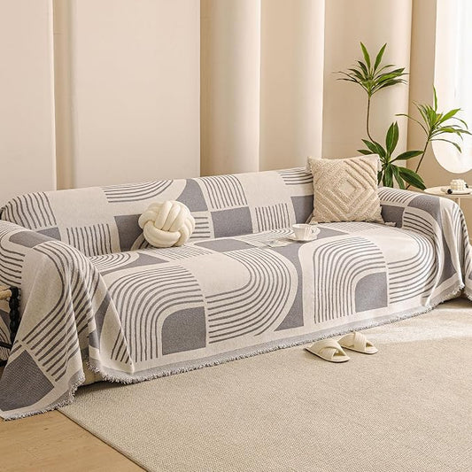 Couch Covers for Sofa & Cats - Modern Chenille Pet Blanket, Anti-Slip Heavy Duty Shield, Scratch-Resistant Washable Furniture Protector 71"x118",Grey by Unknown