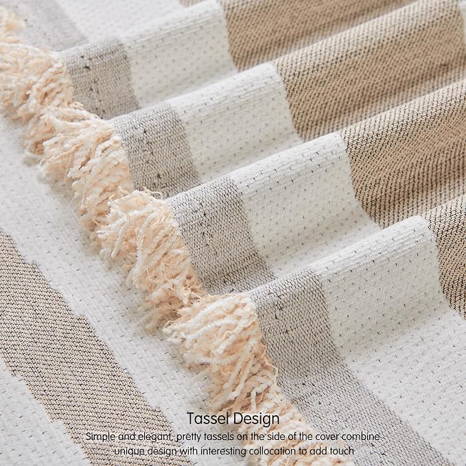 Hokway Chenille Couch Covers Washable for Dogs, Non-Slip Pet Sofa Cover Furniture Protector, Reversible Sofa Slipcovers with Tassels (Boho Khaki,71x134inch) - Image 6