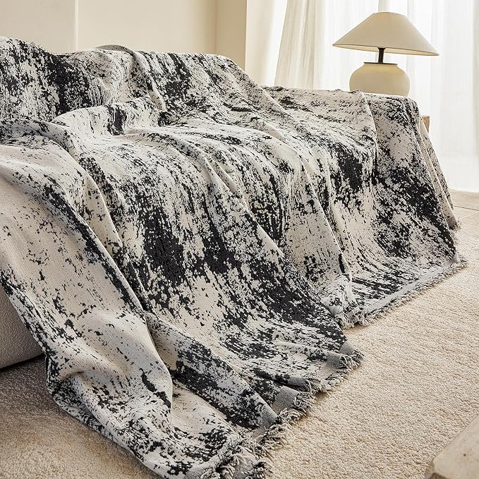 ROOMLIFE Boho Couch Covers for Sofa Washable for 3 Cushion Couch Chenille | Furniture Protector Sofa Couch Cover for Dogs, Soft Breathable Sofa Slipcover, Couch Throw Blankets with Tassels 71''X134'' - Image 5