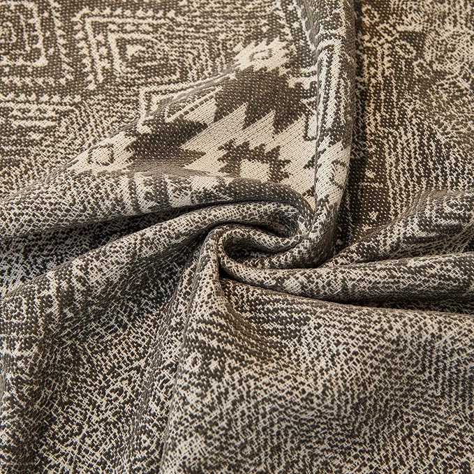 DREAMINGO Couch Cover - Geometric Jacquard, Dark Grey, Boho Vintage Loveseat Couch Covers for Dogs Washable, Chenille Furniture Protector Sectional Sofa Slipcovers 2 Seater, Large 71"x118" - Image 5