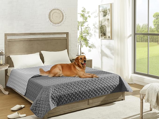 gogobunny 100% Double Sided Waterproof Dog Blanket Soft Pet Bed Cover Reversible Protect Furniture Couch Sofa Car for Puppy Cat Kids (Dark Grey/Light Grey, 30x70 Inch (Pack of 1)) - Image 7