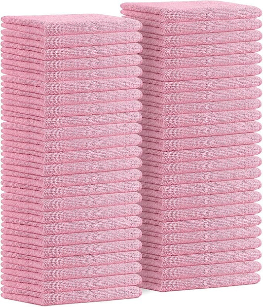 Avalon Towels Microfiber Cleaning Cloths (Value Pack of 48) - Size 16 x 16 Inches, Highly Absorbent Cleaning Rags, Lint Free, Reusable and Washable, Microfiber Towels for Cars by AvalonTowels