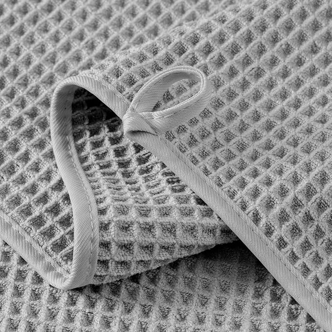 Microfiber Waffle Bath Towels, 4 Pieces, Soft, Absorbent, Fast Drying, Lint Free 430 GSM (27''x55''/68.58 cm x139.7 cm) - Image 3