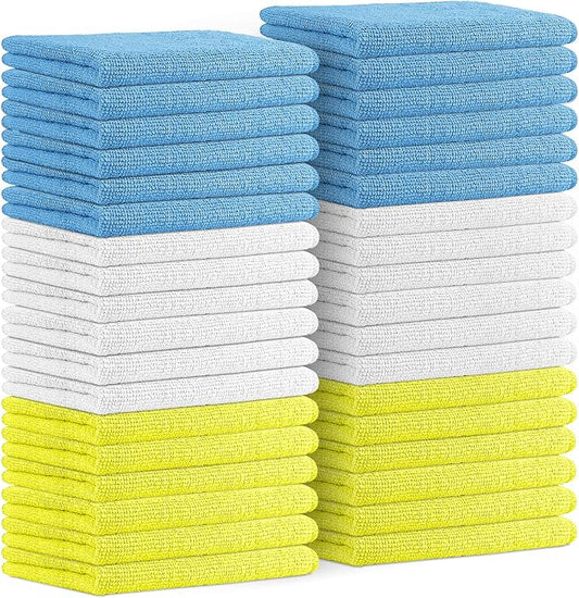Avalon Towels Microfiber Cleaning Cloths (Value Pack of 36) - Size 16 x 16 Inches, Highly Absorbent Cleaning Rags, Lint Free, Reusable and Washable, Microfiber Towels for Cars by AvalonTowels