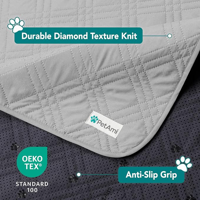 PetAmi Waterproof Bed Cover for Dogs, Pet Blanket Couch Cover, Reversible Furniture Cover Sofa Protector for Pet Cat Bed, Washable Dog Blanket for Seat, 52x82 Light Gray - Image 3