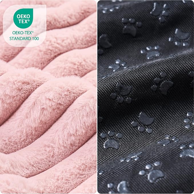 Orthopedic Calming Large Dog Bed Pet Sofa Bed 42''X28'' Pink | 3-Sided Pet Couch Large Sized Dog, Soft Egg-Crate Foam Dog Mat, Waterproof Removable Washable Cover, Nonskid Bottom Cat Bed - Image 8