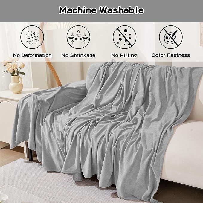 MEETSKY Couch Covers for 3 Cushion Couch Sofa, Washable Sectional Couch Covers L Shape Sofa Cover Soft Slipcovers Couch Furniture Protector for Pets Dogs Kids, 91" x 118", Light Grey - Image 3