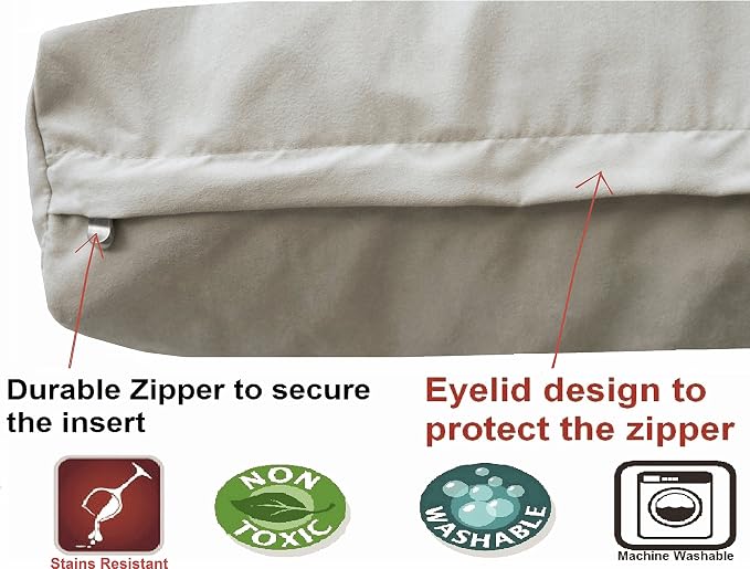 Dogbed4less Orthopedic Medium Large Dog Bed with Memory Foam for Pet, Waterproof Liner, Washable Microsuede Khaki Cover, 37X27X4 Inch - Image 4