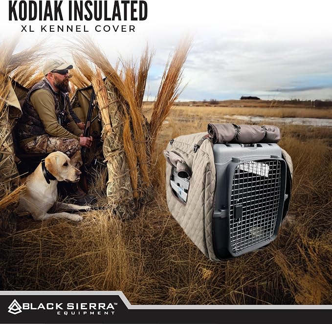 Black Sierra 41” Insulated XL Dog Kennel Cover – Ventilated, Weather‑Resistant Crate Cover with Carry Handles, Perfect for Duck Hunting, Cold‑Weather Transport, Camping & Travel - Image 7