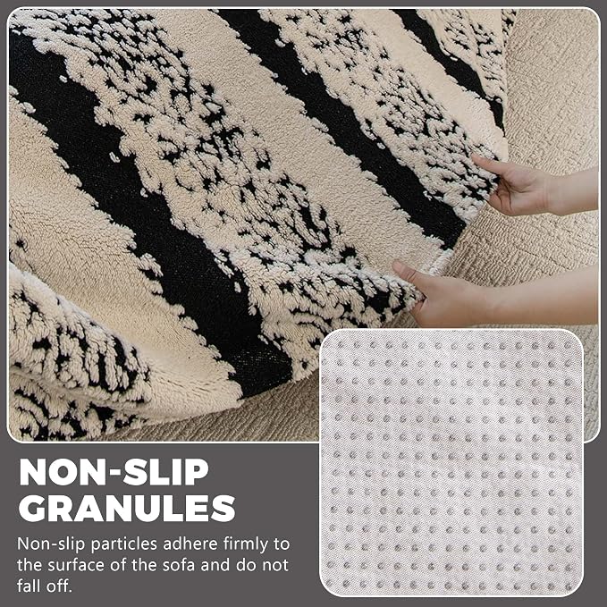 Sherpa Fleece Couch Cover for 3 Cushion Sofa, Black, 71" x 134" - Pet Proof Sofa Cover Heavy Duty Scratch Resistant Pet Friendly Furniture Cover - Easy Install, Machine Washable - Image 3