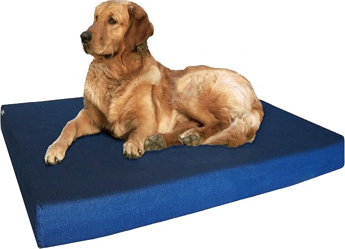 Dogbed4less Orthopedic Dog Bed with Memory Foam for Medium Large Pet, Waterproof Liner, Durable Denim Blue Cover, 41X27X4 Inch (Fit into 42X28 Crate) by Dogbed4less