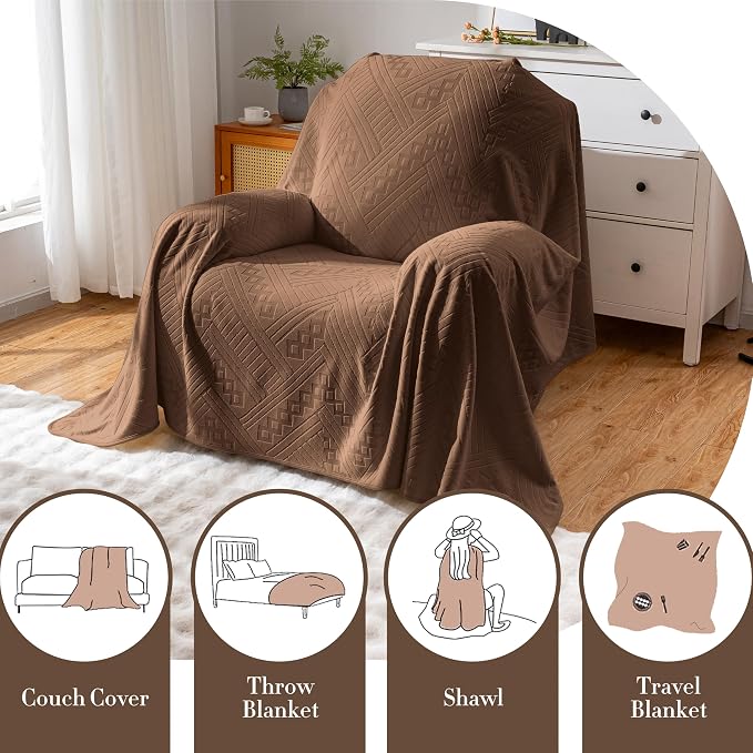 Waterproof Recliner Chair Covers, Anti-Slip Reclining Chair Covers, Pet-Friendly, Washable, Durable and Breathable Couch Covers – Reversible Design for Sofa Protection(71x71in/Brown) - Image 6