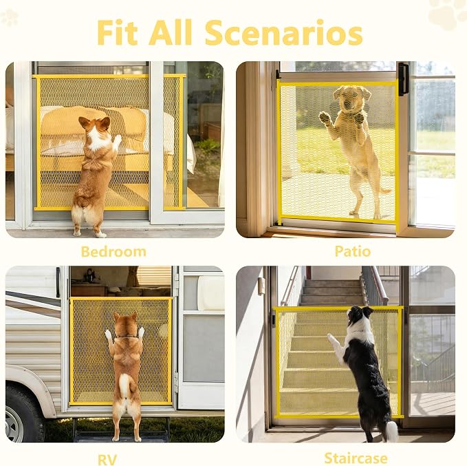 Guardian Steel Pet Grille Screen Door Protector for Dogs Pets Cats Scratch Protector Replacement RV Screen Door Guard Pet Proof Screen Door (Yellow, 36 Inch) - Image 6