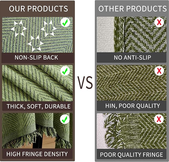 HAOMAIJIA Chenille Couch Cover Sofa Covers for 3 Cushion Couch Washable sectional Couch Covers for Dogs pet Furniture Protector Couch Cover Blanket for Living Room (sage Green, 91"x118") - Image 3
