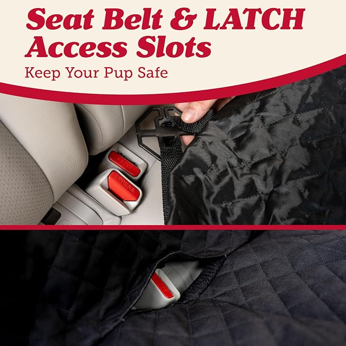 Lusso Gear Dog Car Seat Cover for Back Seat - 100% Waterproof Dog Hammock - Padded Headrest and Mesh Window - Passenger Compatible Rear Car Seat Cover - Fits Trucks, SUVs, Cars - Image 9