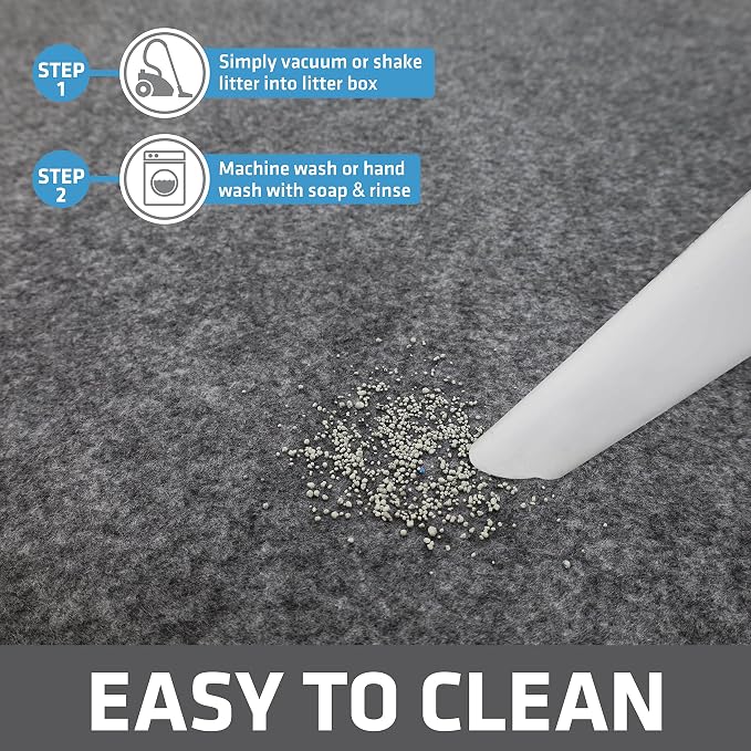 Drymate Cat Litter Box Mat, Litter Trapping Mat, Light Grey, 29x36 XL | Waterproof, Urine-Proof, Absorbent, Machine Washable, Soft on Paws, Contains Mess, Protects Floors, Kitten Supplies, USA Made - Image 5
