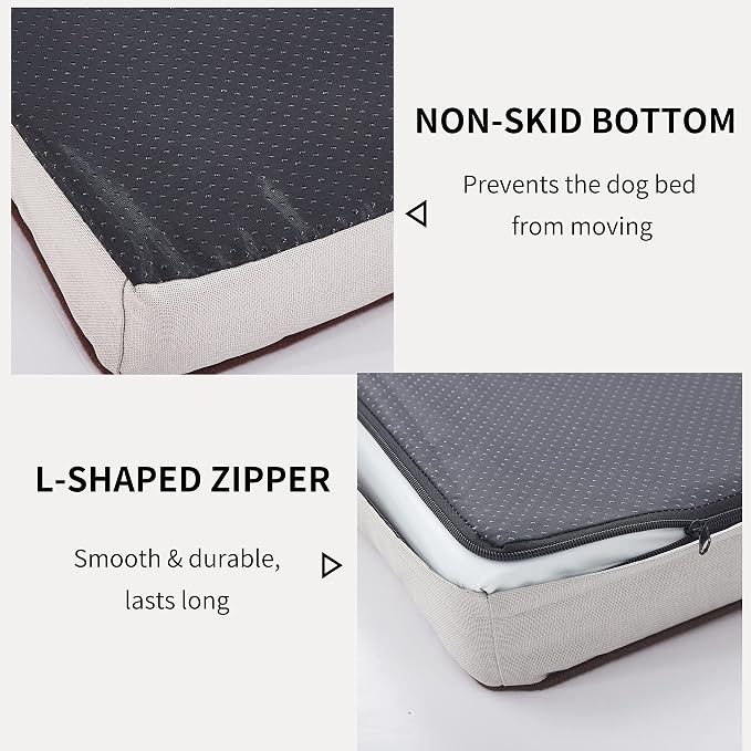 Orthopedic Memory Foam Dog Bed, Cooling Dog Beds for Medium/Large Dogs -Waterproof Pet Bed for Crate with Removable Washable Cover, L(35inch,65Lbs) - Image 5