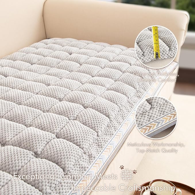 Couch Cover for Sofa, Sectional Couch Cover for Dogs, Sofa Cover Washable, Cushion Cover Blanket Pad Bed Mat for Pets, Chenille Furniture Protector, Grey, 27.6x59in - Image 5