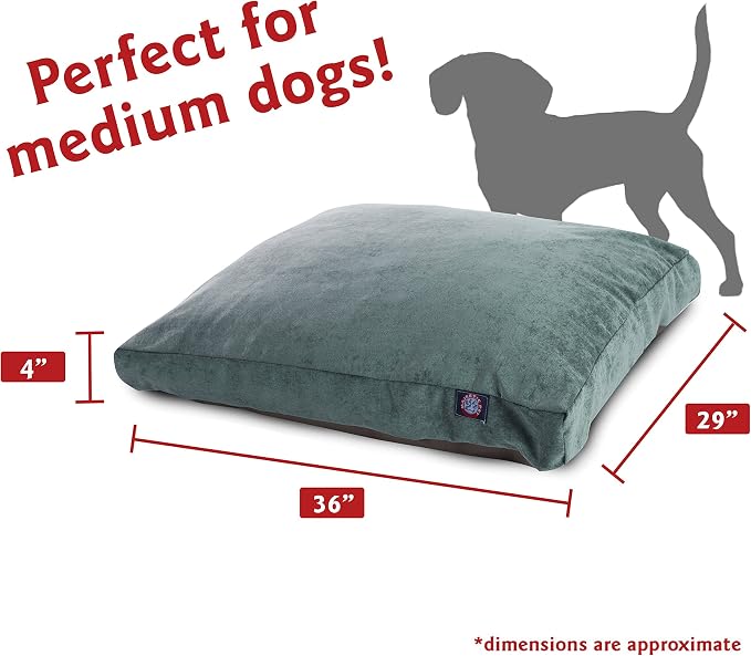 Majestic Pet Villa Rectangle Dog Bed Washable – Non Slip Comfy Pet Bed – Crate Bed with Removable Washable Cover – Kennel Bed for Sleeping, Polyester Fiber, Medium, Azure - Image 3
