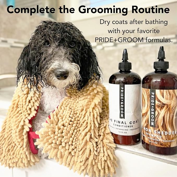 PRIDE AND GROOM The Towel – Thick, Soft, Super Absorbent Microfiber Towel for Dogs & Pets that is Quick Drying, Holds 7 Times its Weight in Water and Has Dual Pockets for Your Hands - Image 10
