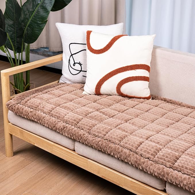 Dog Couch Cover Protector, Non Slip Dog Mat Coffee-82 | Non-Slip Washable Dog Couch Protector Blanket, Thick Soft Mat Shields Sofa from Stains & Scratches, Furniture Cover for Dogs by FlyingPaws