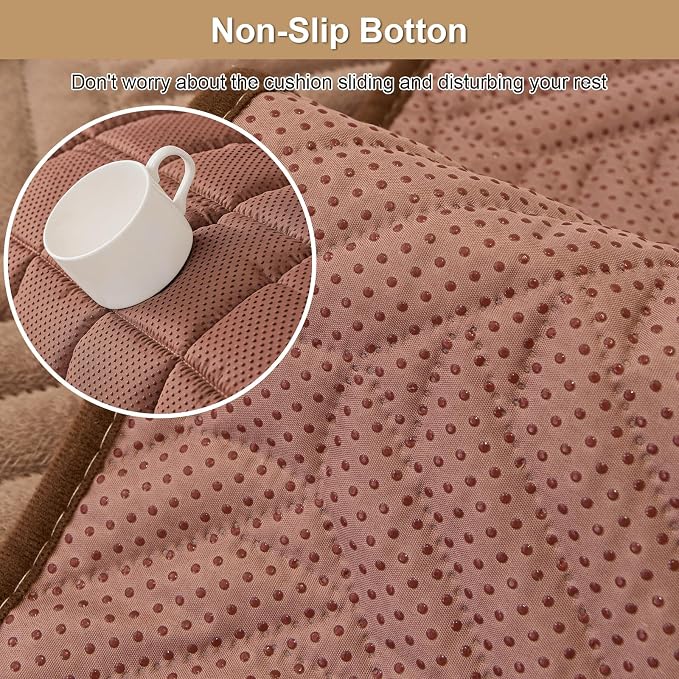 Velvet Sectional Couch Covers for Sofa Washable(35.4"x70.9") | Soft No Shedding Dark Brown Couch Covers, Sofa Cover for 3 Cushion, Pet Friendly Non Slip Couch Protector Cover for Dogs - Image 5
