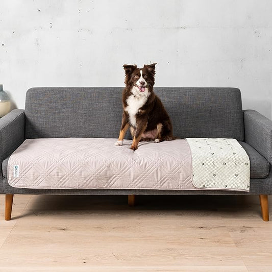 PetAmi Waterproof Couch Cover for Dogs, Non-Slip Leakproof Sofa Furniture Protector for Pet Cat, Machine Washable Bed Blanket for Car Seat, 30x70 Beige by PetAmi