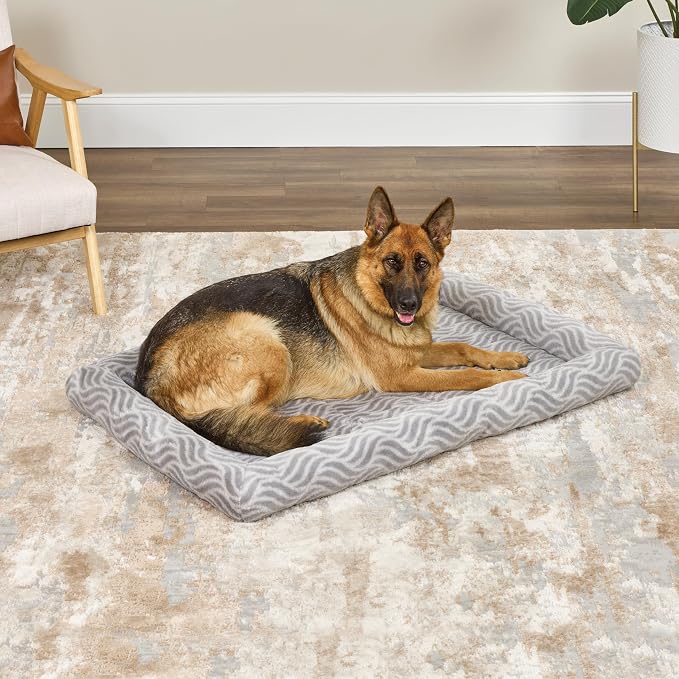 MidWest Homes for Pets QuiteTime Deluxe Wave Bolster Bed for Extra Large Dogs; Easily Machine Wash and Dry; Gray; 48"; 40248-WVGY - Image 4