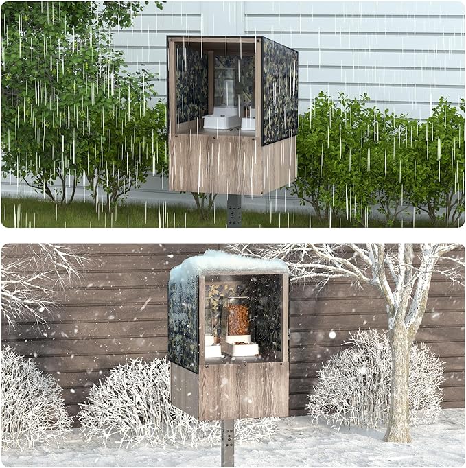 GDLF Outdoor Cat Feeding Station and Weatherproof Feral Cat Shelter | Elevated Design: Helps keep food dry and off wet ground while creating a dedicated feeding area for outdoor cats - Image 3