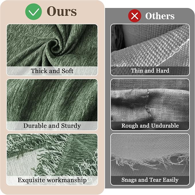 MEETSKY Oversized Sectional Couch Cover, Sofa Cover for 3 Cushion Washable Sofa Covers for Living Room Couch Slipcovers for Dogs Couch Protector, 91" x 150", Moss Green - Image 3