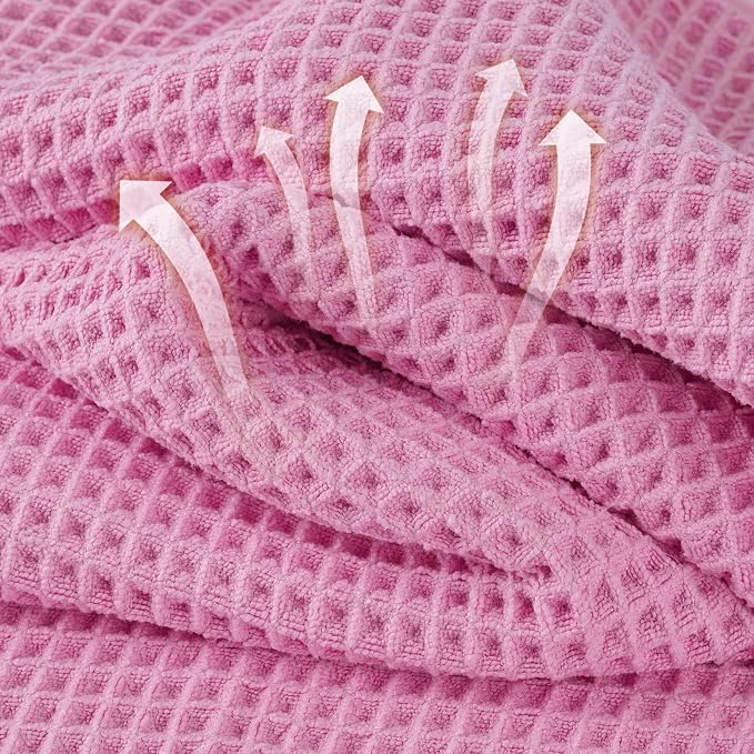Microfiber Waffle Bath Towels, 4 Pieces, Soft, Absorbent, Fast Drying, Lint Free 430 GSM (27''x55''/68.58 cm x139.7 cm) - Image 2