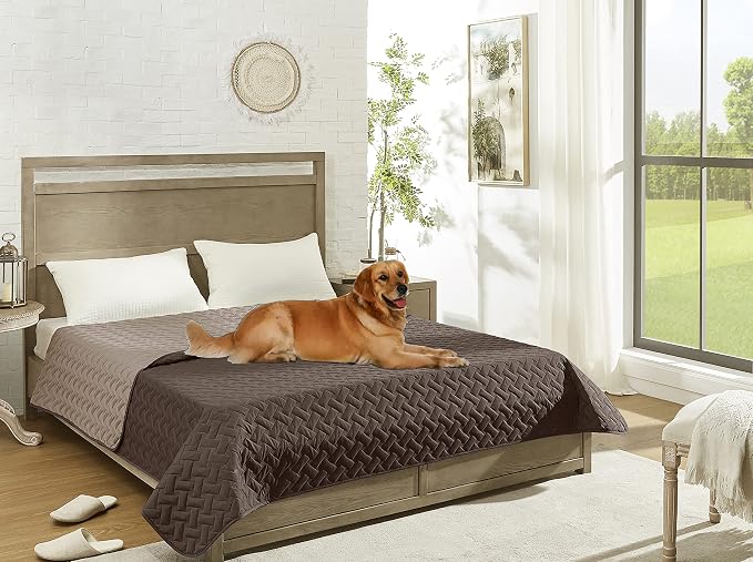 gogobunny 100% Double Sided Waterproof Dog Blanket Soft Pet Bed Cover Reversible Protect Furniture Couch Sofa Car for Puppy Cat Kids (Dark Chocolate/Light Chocolate, 68x82 Inch (Pack of 1)) - Image 6