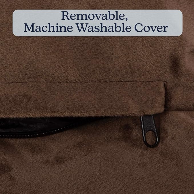 PETMAKER Orthopedic Dog Bed - 42in Dog Couch Bed with Supportive Wraparound Bolster and Removable Washable Cover - Egg-Crate Foam Extra Large Dog Bed for Pets up to 65lbs - Dog Products (Brown) - Image 5