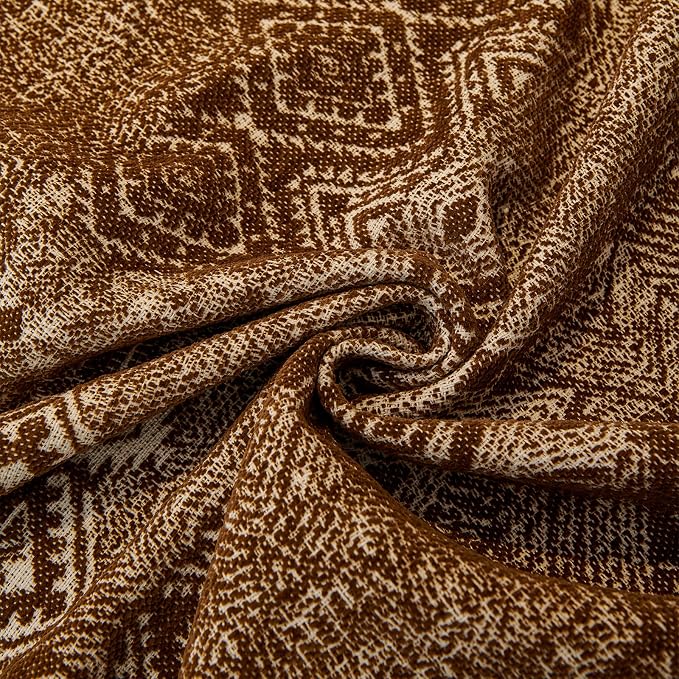 DREAMINGO Chocolate Brown Couch Protector Boho Sofa Covers for 3 Cushion Couch Geometric Jacquard Soft Chenille Furniture Cover for Dogs Washable Vintage Sofa Slipcovers for Sectional, 71"x134" - Image 5
