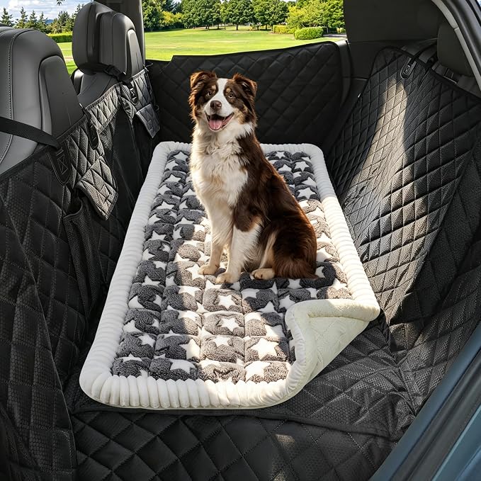 Backseat Dog Bed Mat for Car, Dog Blanket for Car (53" x 24") | Pet Car Blanket Soft and Comfortable, Upgraded Bottom Non-Slip, Washable Travel Pet Mat for Cars Trucks and SUVs by HOMETAILS