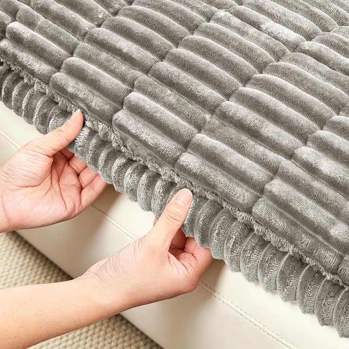 SUBRTEX Couch Cover for Dogs, Non-Slip Sofa Mat Washable, Thick Sofa Slipcover Cushion Protector Pet-Friendly (Light Gray, 27.6"x70.9") - Image 4